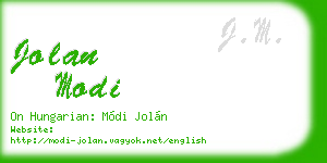 jolan modi business card