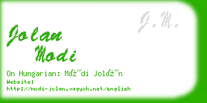 jolan modi business card